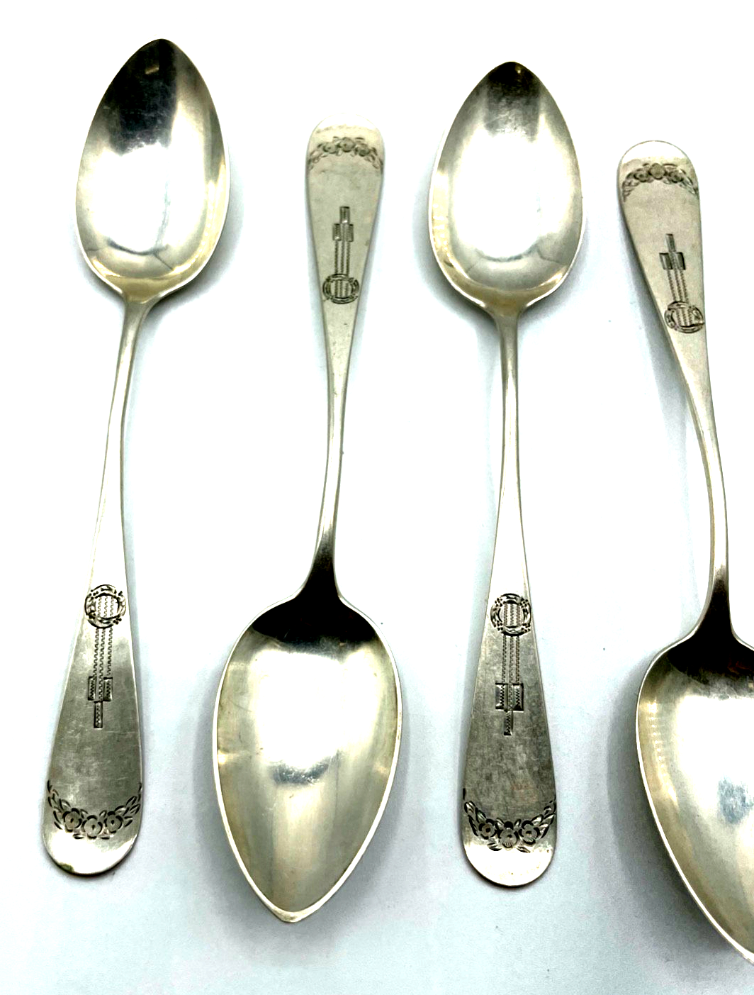 Antik M. Hoffmann 800 Silber Kaffeelöffel Teelöffel Set 6 Stück Jugendstil Dekor1