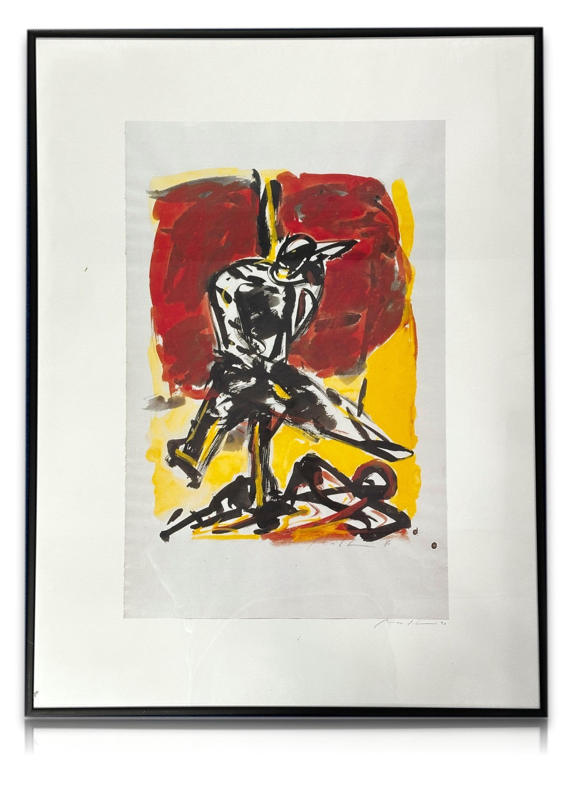 Expressive Figur – Mischtechnik auf Papier – 1986 – gestisch und kraftvoll6