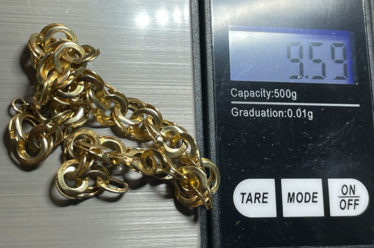 333 Gold 8 K Gelbgold Armband Garibaldi Dekor L 18,5 cm B 8 mm sehr gepflegt6