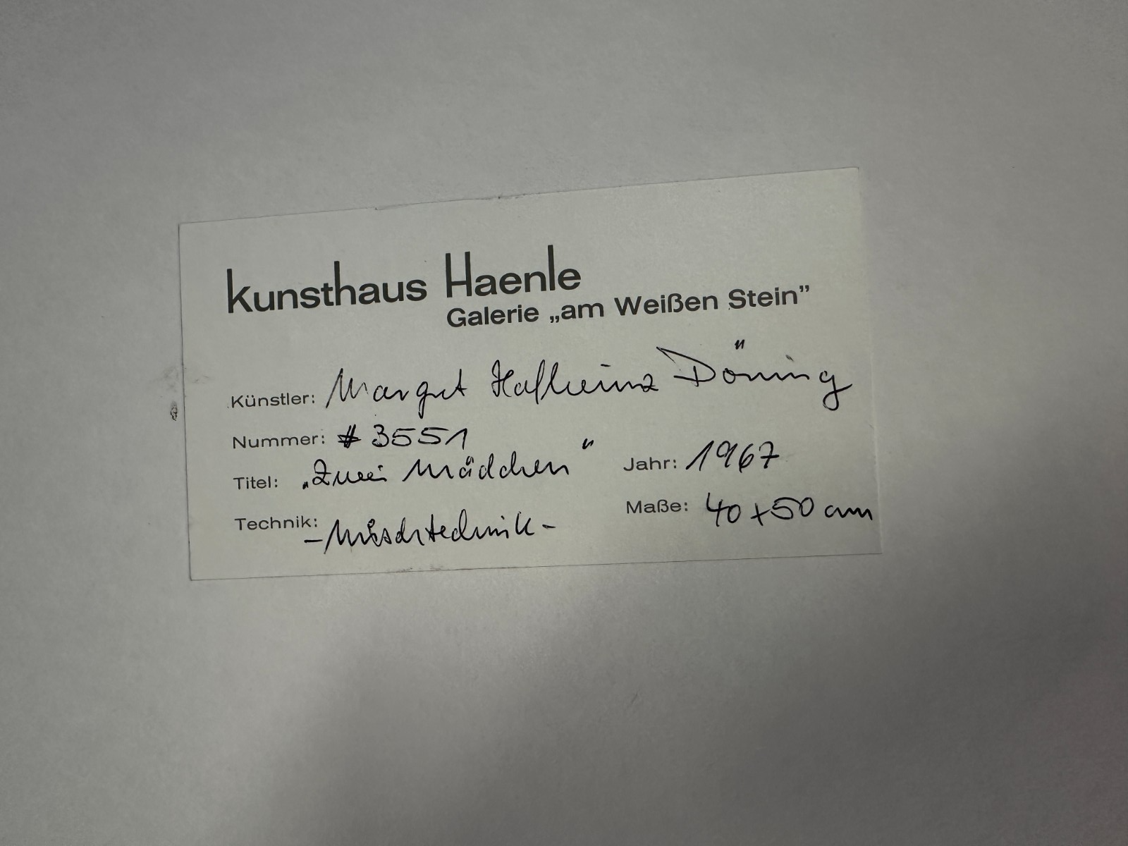 Margret Hofheinz-Döring - Mischtechnik - 'Zwei Mädchen' - 1967 - monogramiert9