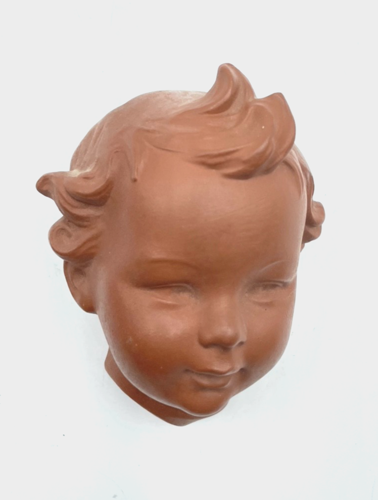 Mid century Goebel Terrakotta Wandmaske 1957 Kinderkopf FX206/A sehr gepflegt4