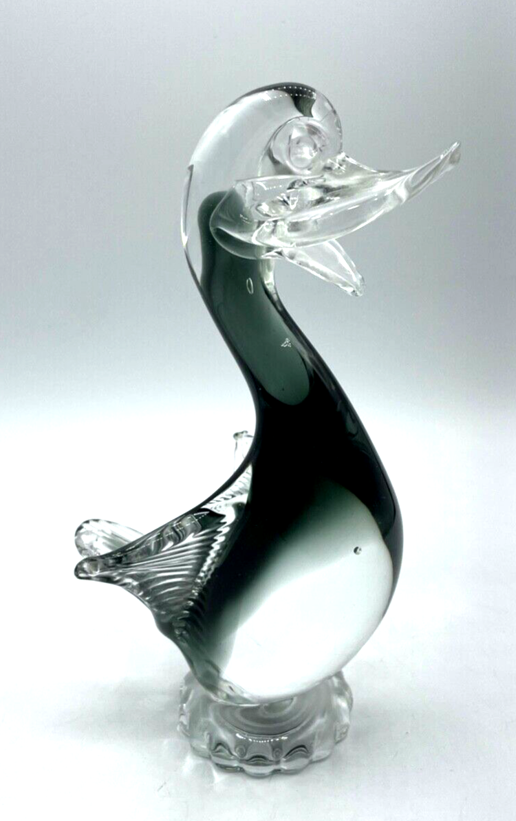 Midcentury Murano Glas Ente Glasfigur mit orig. Etikett H 20 cm groß 50er 60erJ1