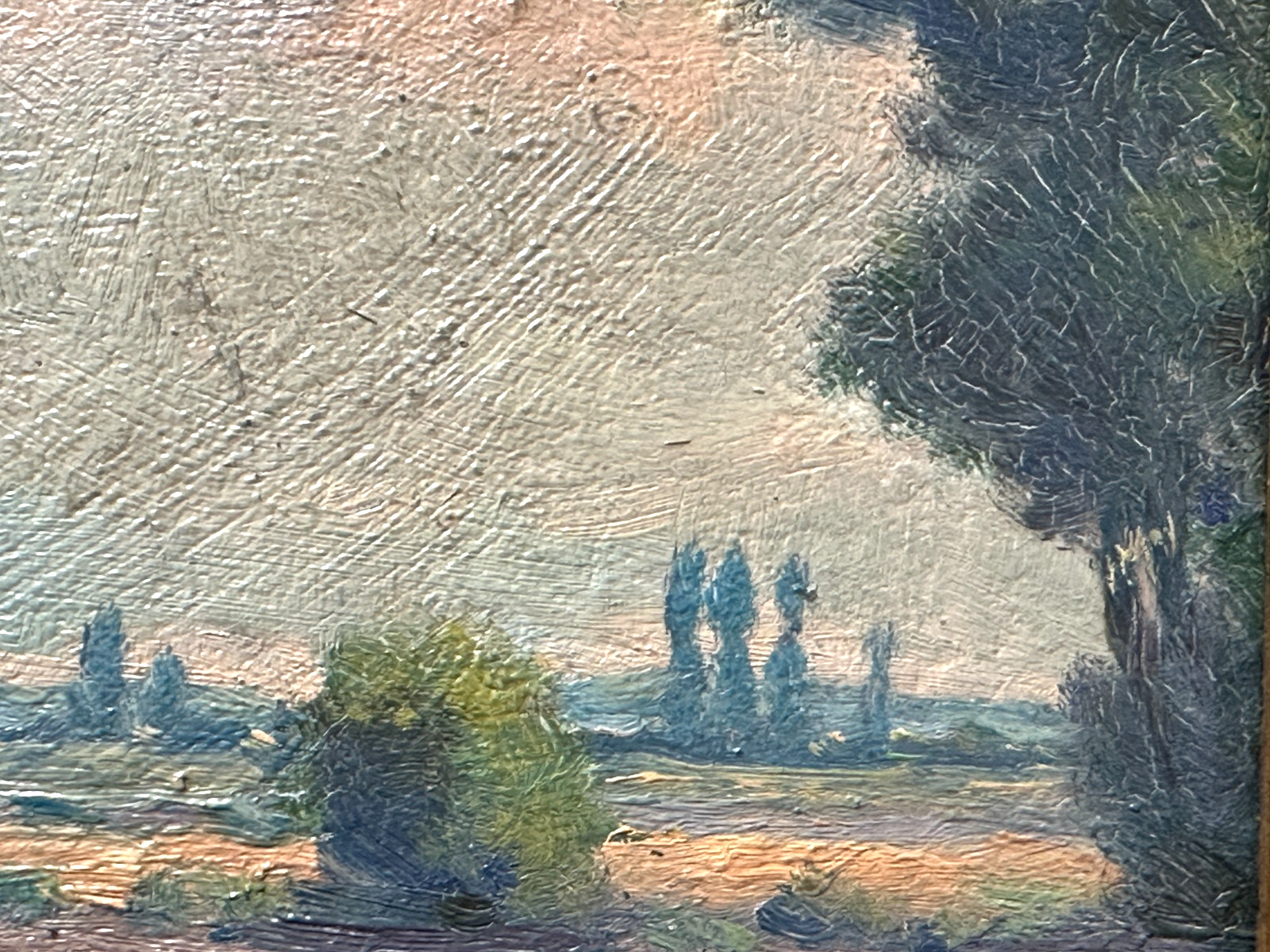 Ölgemälde – Landschaft mit Erntehocken & Traktor, signiert W…, ca. Mitte 20. Jh9