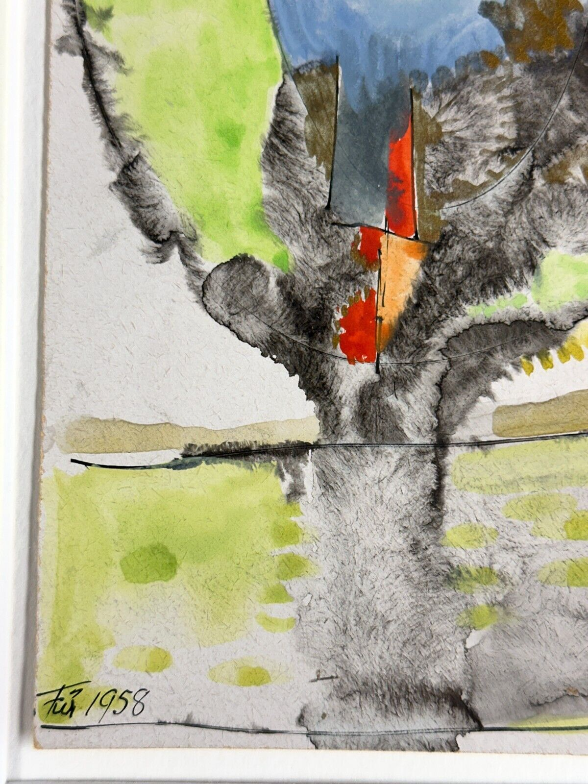 Hannah Höch - Wasserfarben Gouache auf Hartfaserplatte - 'Im innern des Baumes'2