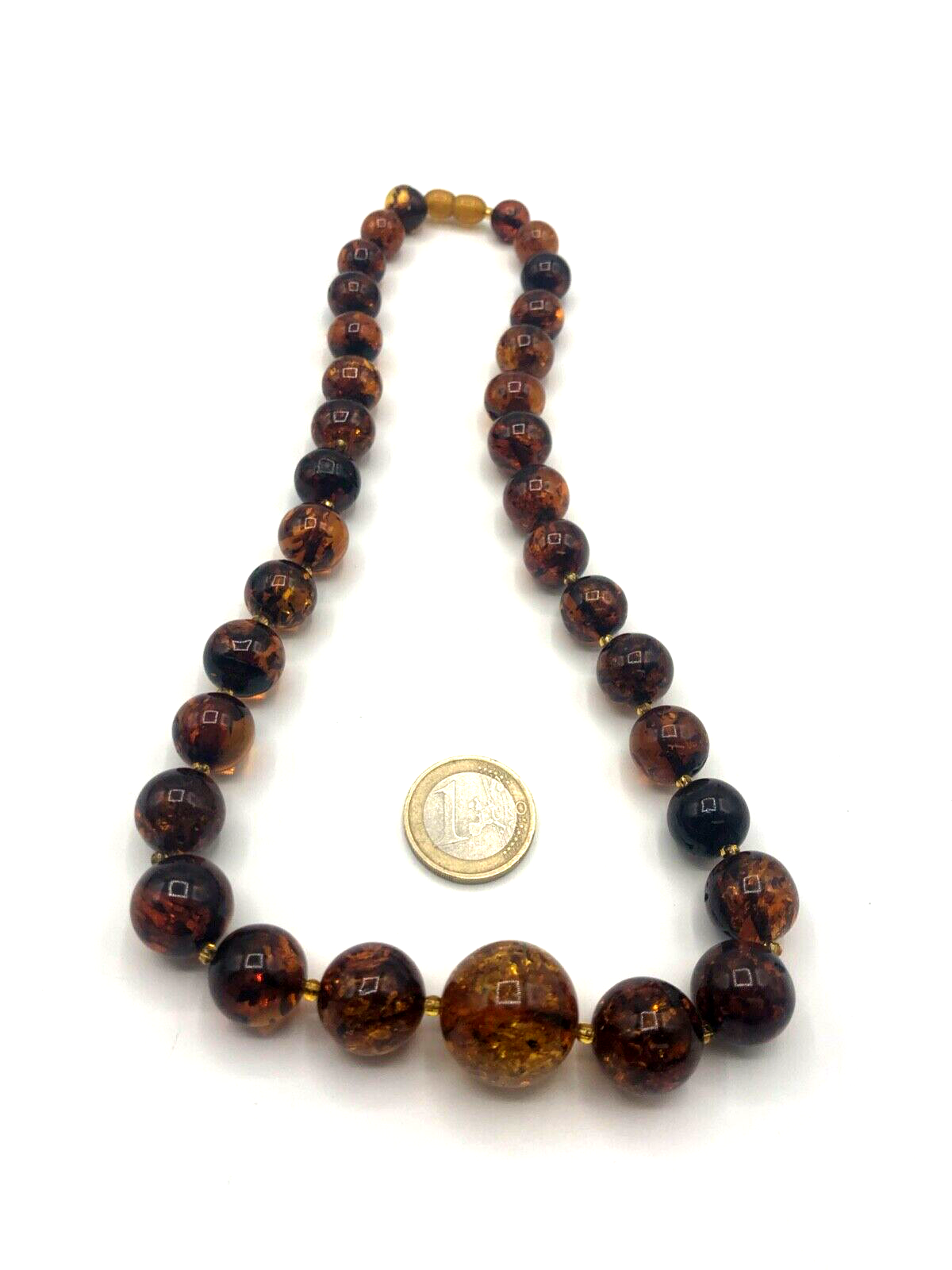 Vintage stattliche Bernstein Kette Inklusen amber necklace 49,61 Gramm L 58cm6