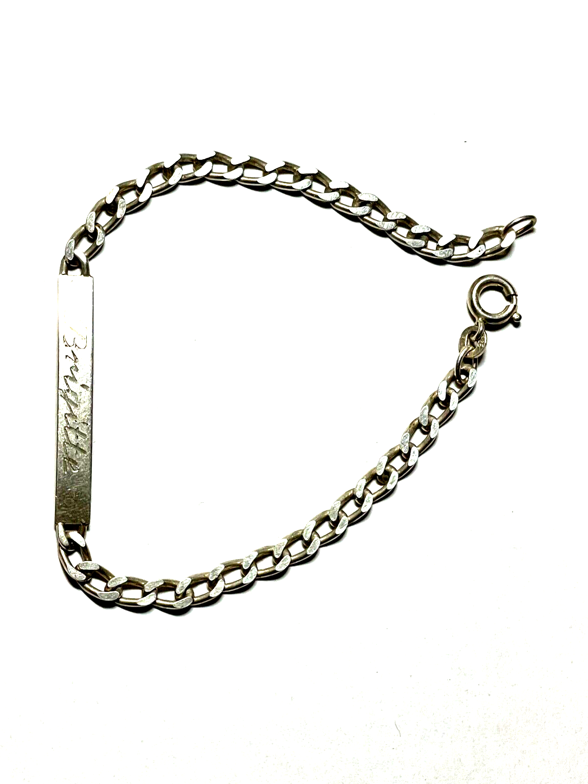 Vintage 925 FBM Silber Armband Namensarmband BRIGITTE Panzerband Armkette L 19cm4
