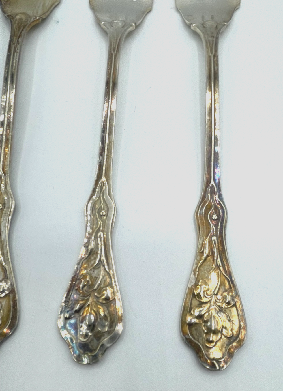 6 x Jugendstil WMF Gabel Kuchengabel Modell 27 Lilie Wasserlilie sehr gepflegt3
