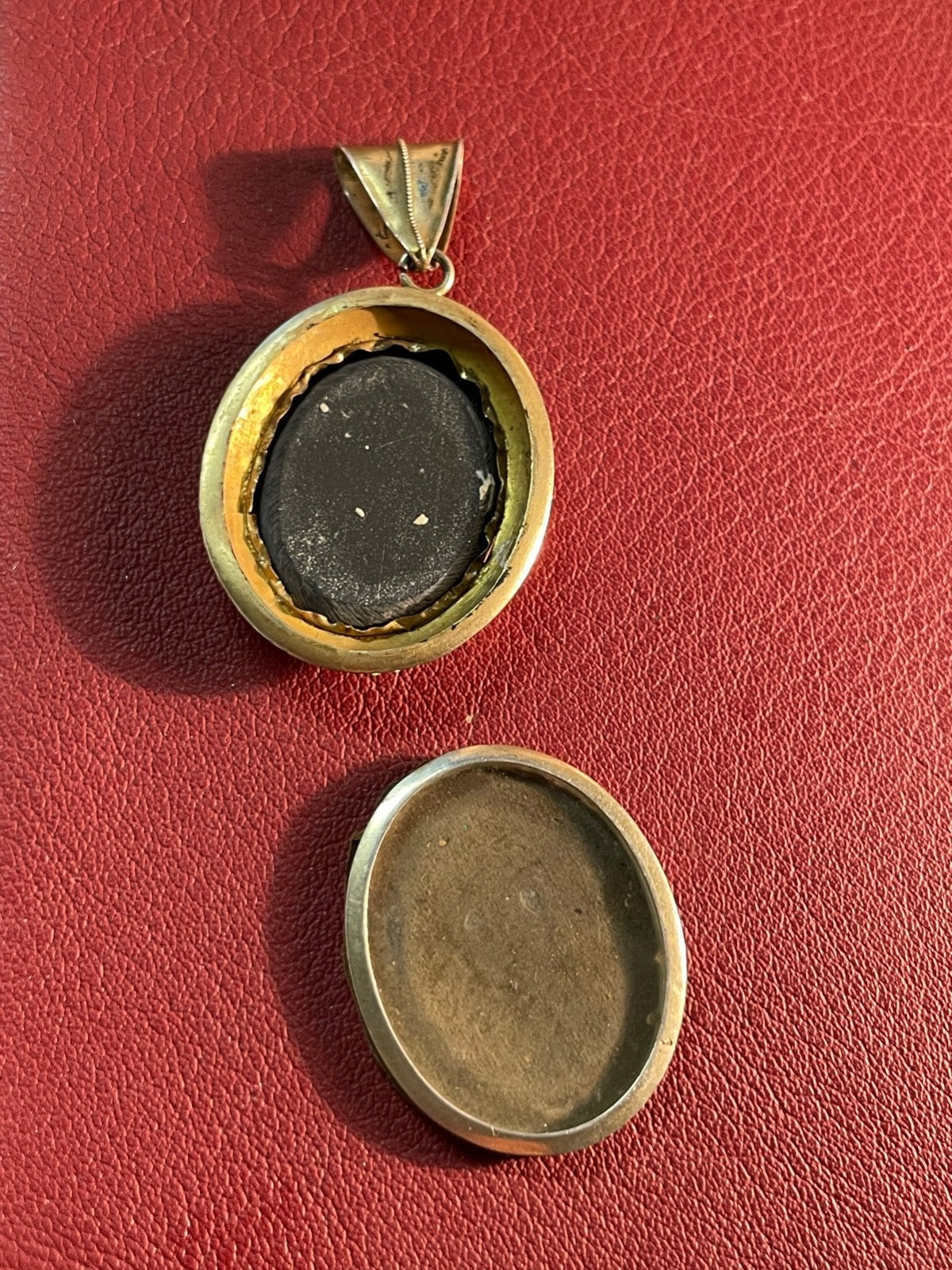 Pietra Dura Stein Mosaik Medaillon Italien um 1900 Anhänger Silber vergoldet rar11