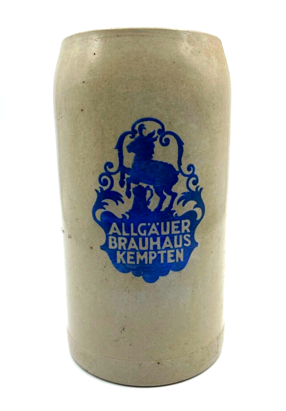 Dachbodenfund alter Steinzeug Krug Bierkrug Allgäuer Brauhaus Kempten 1 Ltr gepf0