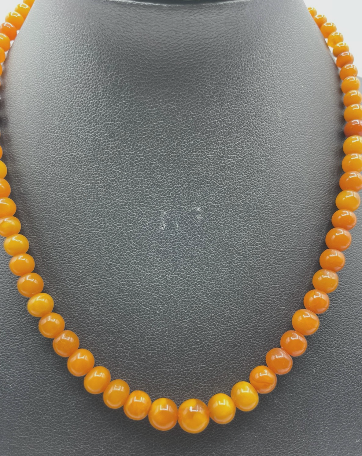 Antik elegante Butterscotch Bernstein Amber Kette Golddouble Ø 7,5 mm im Verlauf1