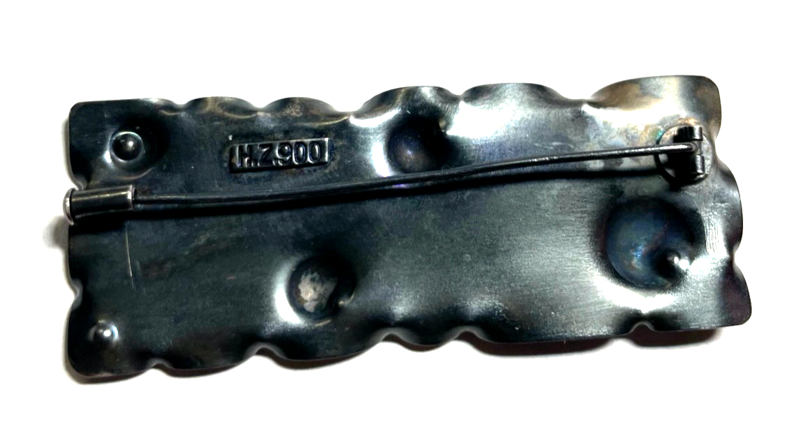 H.Z. 900 Silber antik Design Brosche Modernist Handarbeit Silberschmied gepfl.6