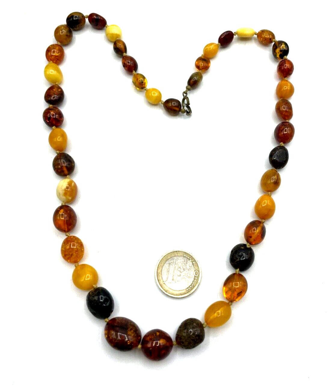 Vintage gemischter Bernstein Kette amber necklace 30 Gramm L 61 cm sehr apart3