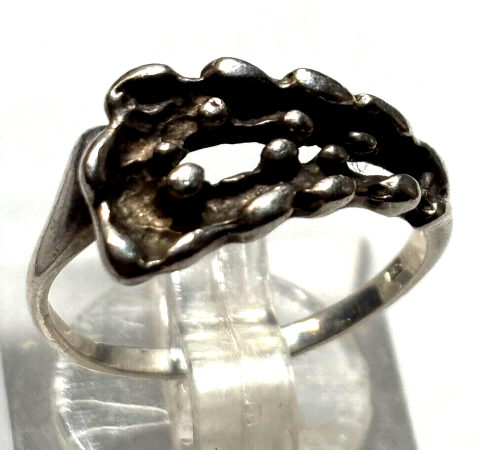 Vintage solider 925 Silber Ring Ø 17 mm RG 53 Handarbeit gepflegt0