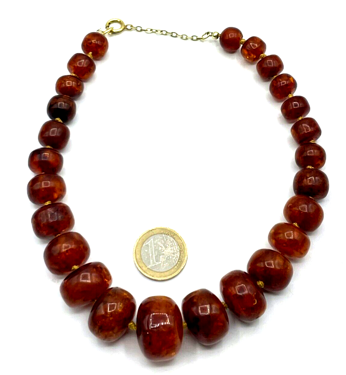 Vintage stattliche Bernstein Kette mit Inklusen amber necklace 59 Gramm L 43 cm5