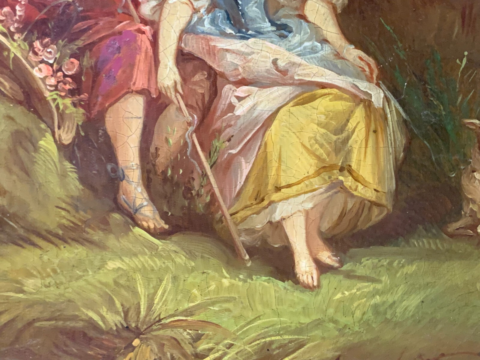 Gemälde 'Die angenehme Lektion' - Öl auf Platte - nach François Boucher um 185010