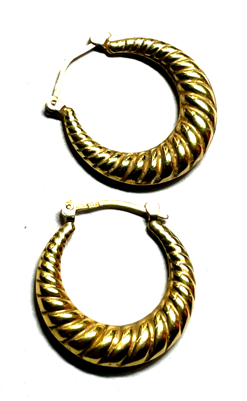 333 Gold 8 K Ohrringe Creolen Struktur Muster Ø 22 mm B 5,5 mm Juwelier gepflegt2
