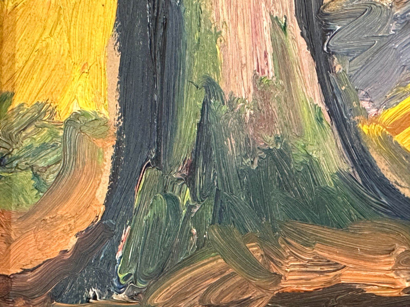 Johannes Sack 1890-1958 - Expressionistisches Waldstück – Öl auf Karton signiert6