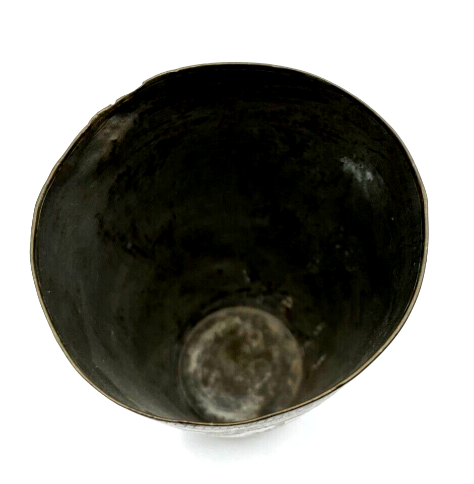 Alter Metall Becher Handarbeit Kupfer Zinn Isfahan Kunsthandwerk H 16 cm Nr. 23