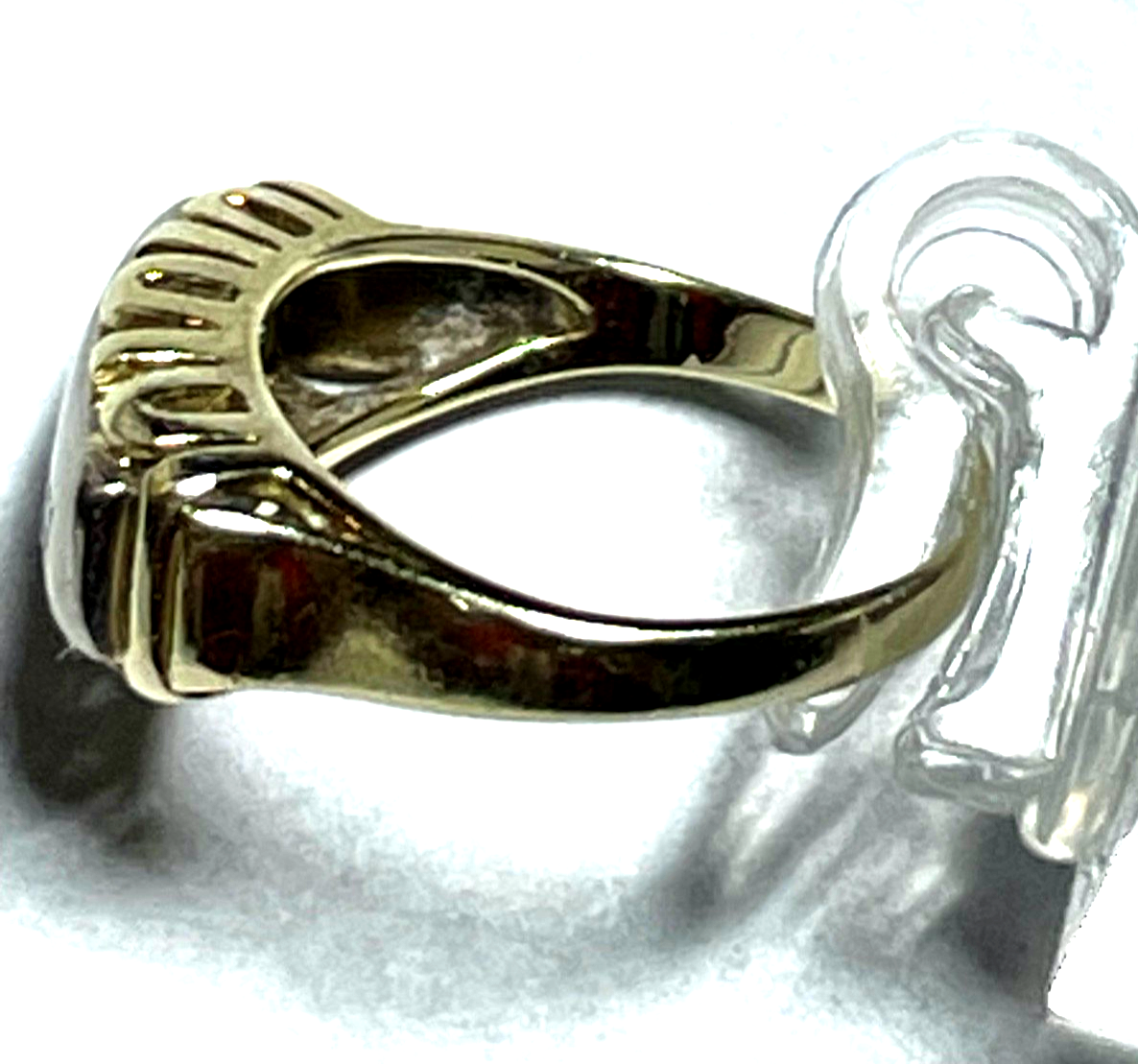 Antik 585 Gold 14 K bicolor Ring 4 Diamanten Juwelier Ø 17,2 mm Gr. RG 54 gepfl.3