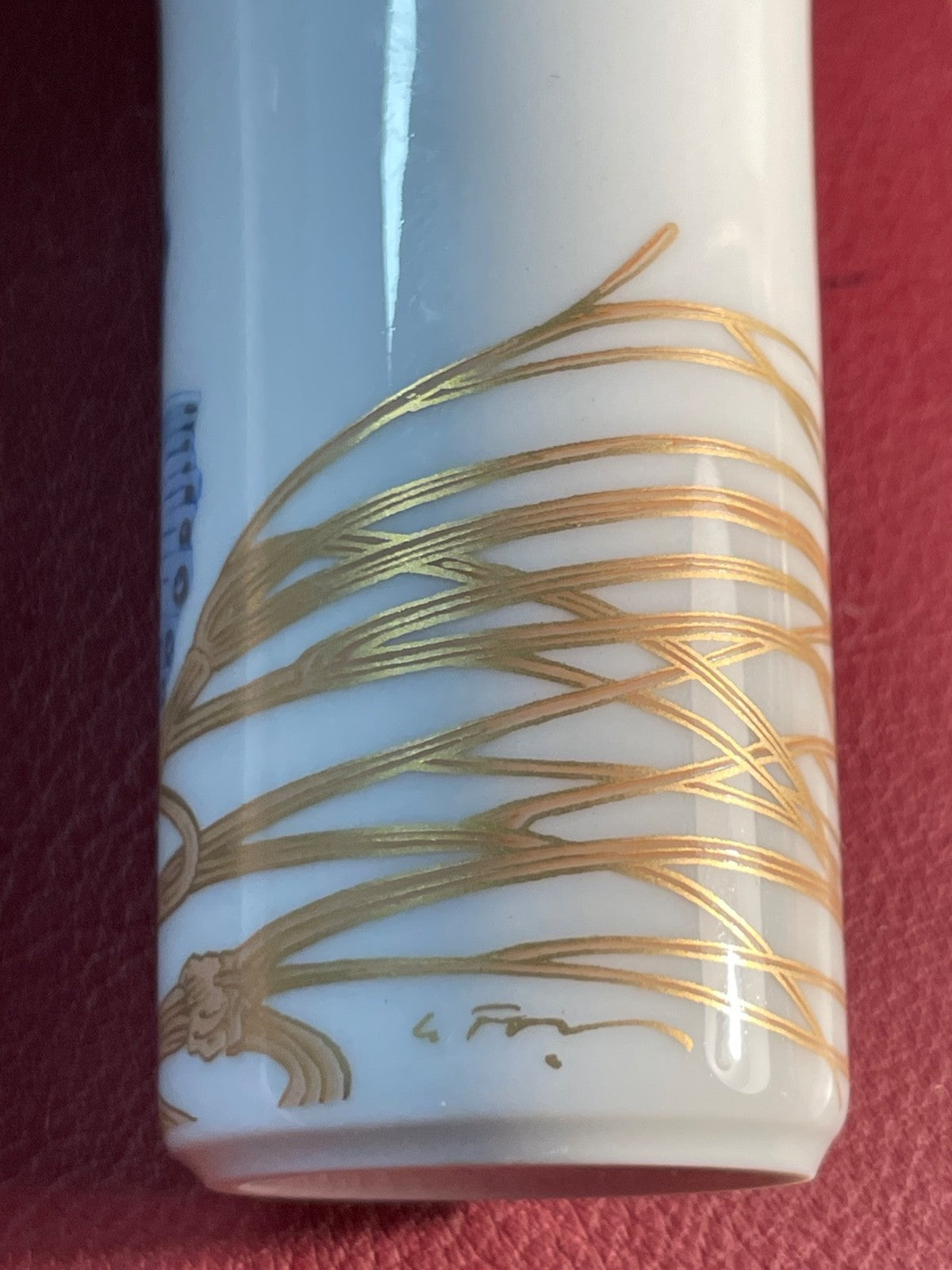 Vintage Rosenthal Porzellan Vase Arundo Alain Le Foll blauer Schmetterling H 9cm4