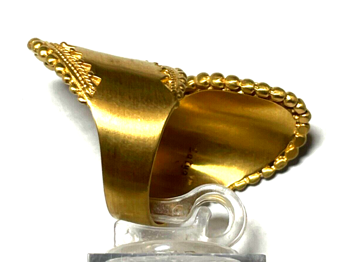 Vintage SATYO TM Ring Toi et Moi vergoldet signiert Modeschmuck wie neu RG 544