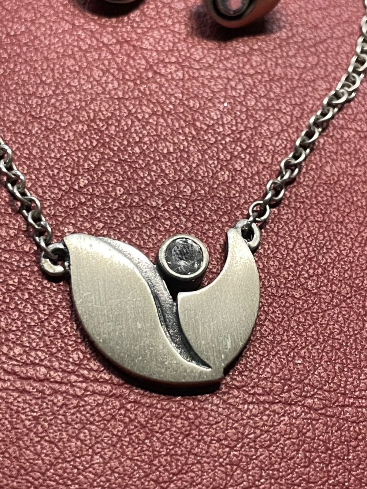 Sten &Laine Finnland 925 Silber Bergkristall Set Halskette Collier + Ohrstecker5