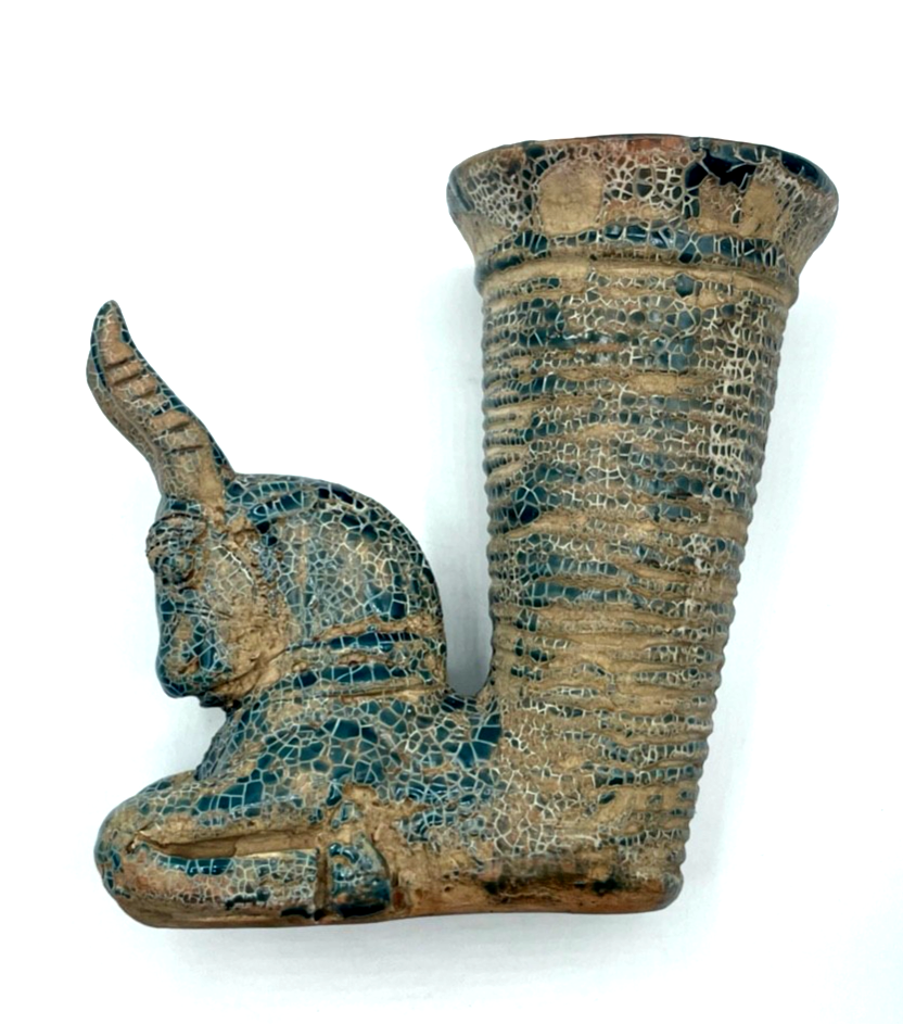 Vintage dekorative Museum Replik Weinbecher Trinkbecher Persepolis Bulle Keramik2