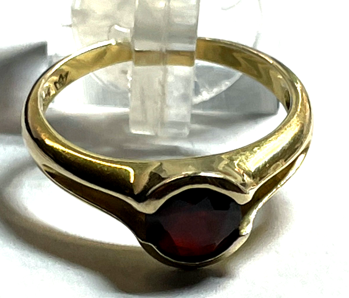 14 K 585 Gold massiver Ring mit Granat Juwelier Ø 18,5 mm RG 58 gepflegt2