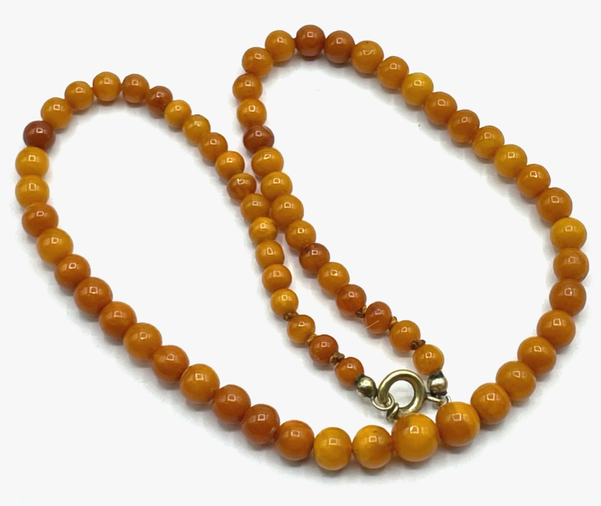 Antik elegante Butterscotch Bernstein Amber Kette Golddouble Ø 7,5 mm im Verlauf6