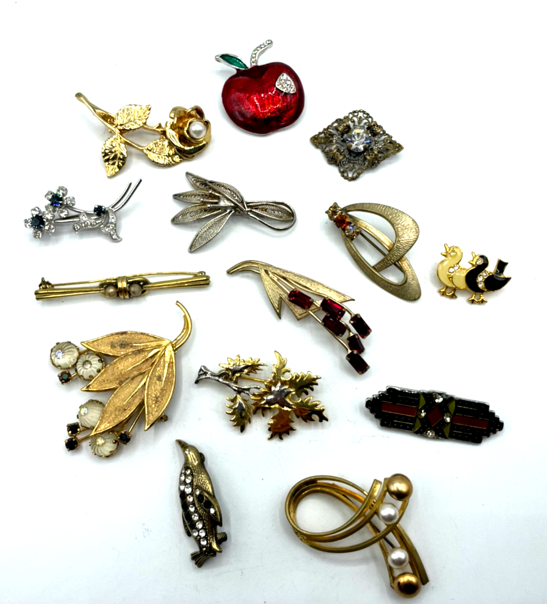 Konvolut 14 verschieden vintage Brosche Anstecknadel absolut tragbar Modeschmuck4