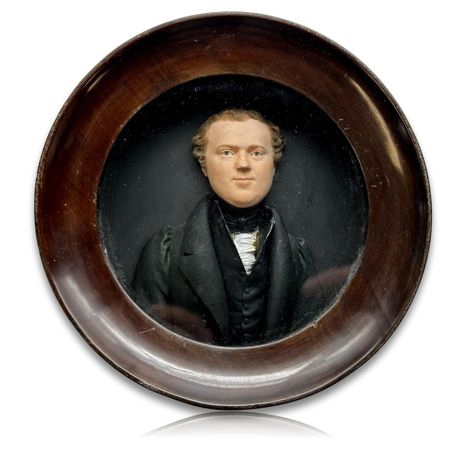 Seltene Wachs-Reliefbildnisse (Biedermeier) - Ehepaar Dörtenbach - Calw, um 18351