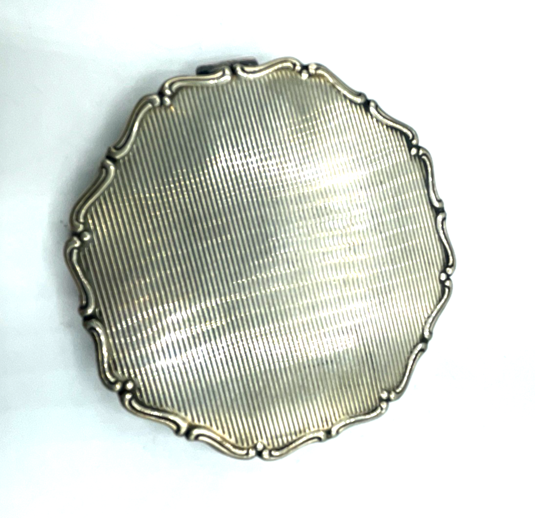 Antik 835 Silber Puderdose Puder Behälter Blumenbukett Dekor gepflegt8