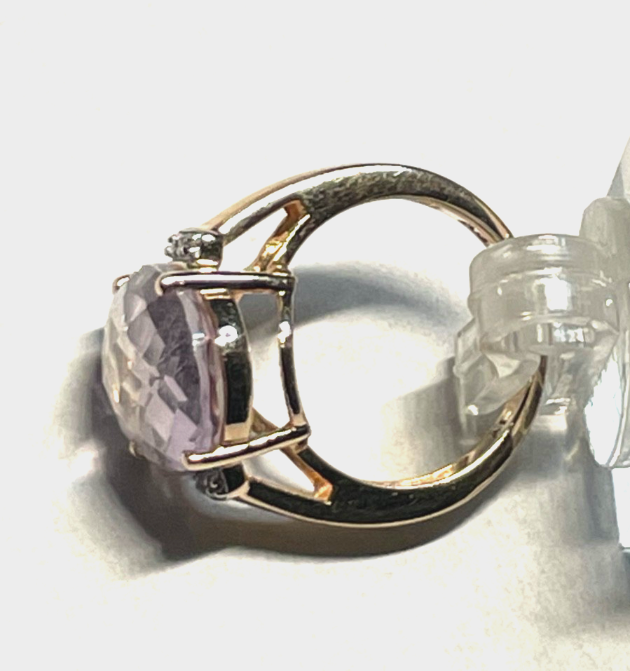 Neuwertiger Harry Ivens Ring 925 Silber rosé vergoldet mit Amethyst RG 50 Ø 15,96