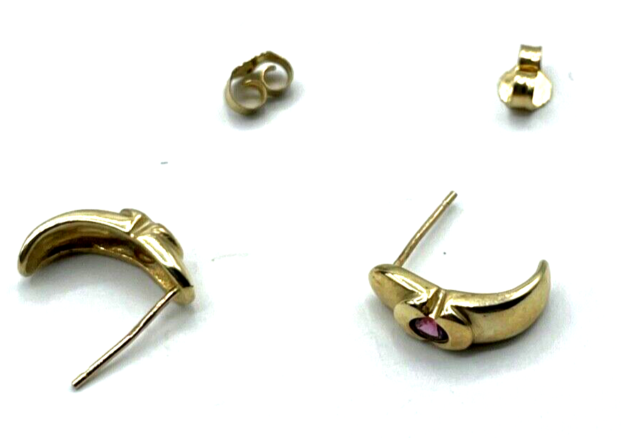 375 Gold 9 K Ohrringe Pink Rhodolith Almandin Edelstein L 14 mm B 5 mm Juwelier2