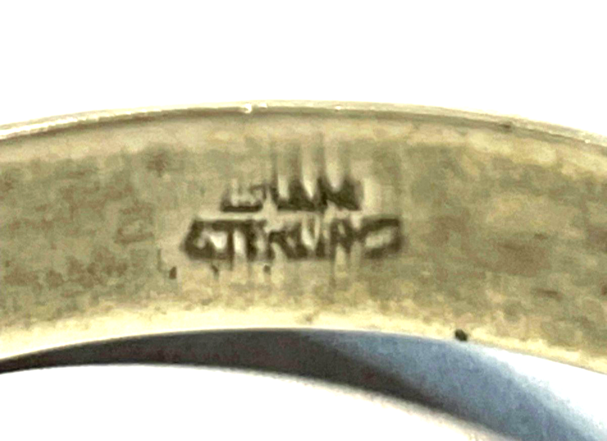 Vintage Siam Sterling Klapp Armreif Niello Technik feines Dekor geschwärzt gepfl5