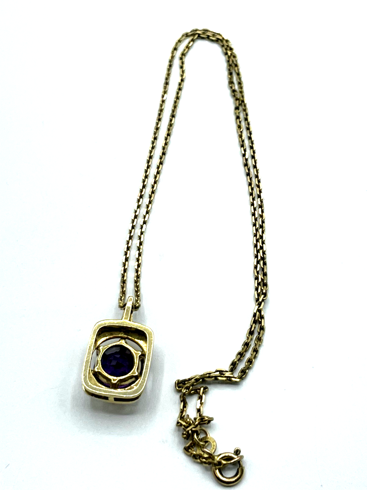 333 Gold 8 K FBM solide 46 cm Ankerkette mit Amethyst Ø 10 mm Anhänger klassisch13