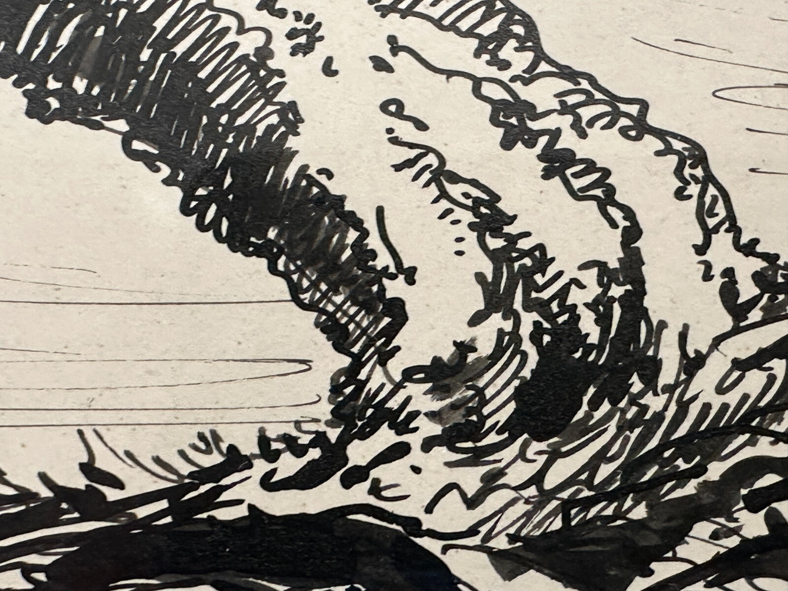 Paul Groß 1873-1942 - Indian ink. Tinte auf Papier - Saaletal 1930 - gerahmt sig7