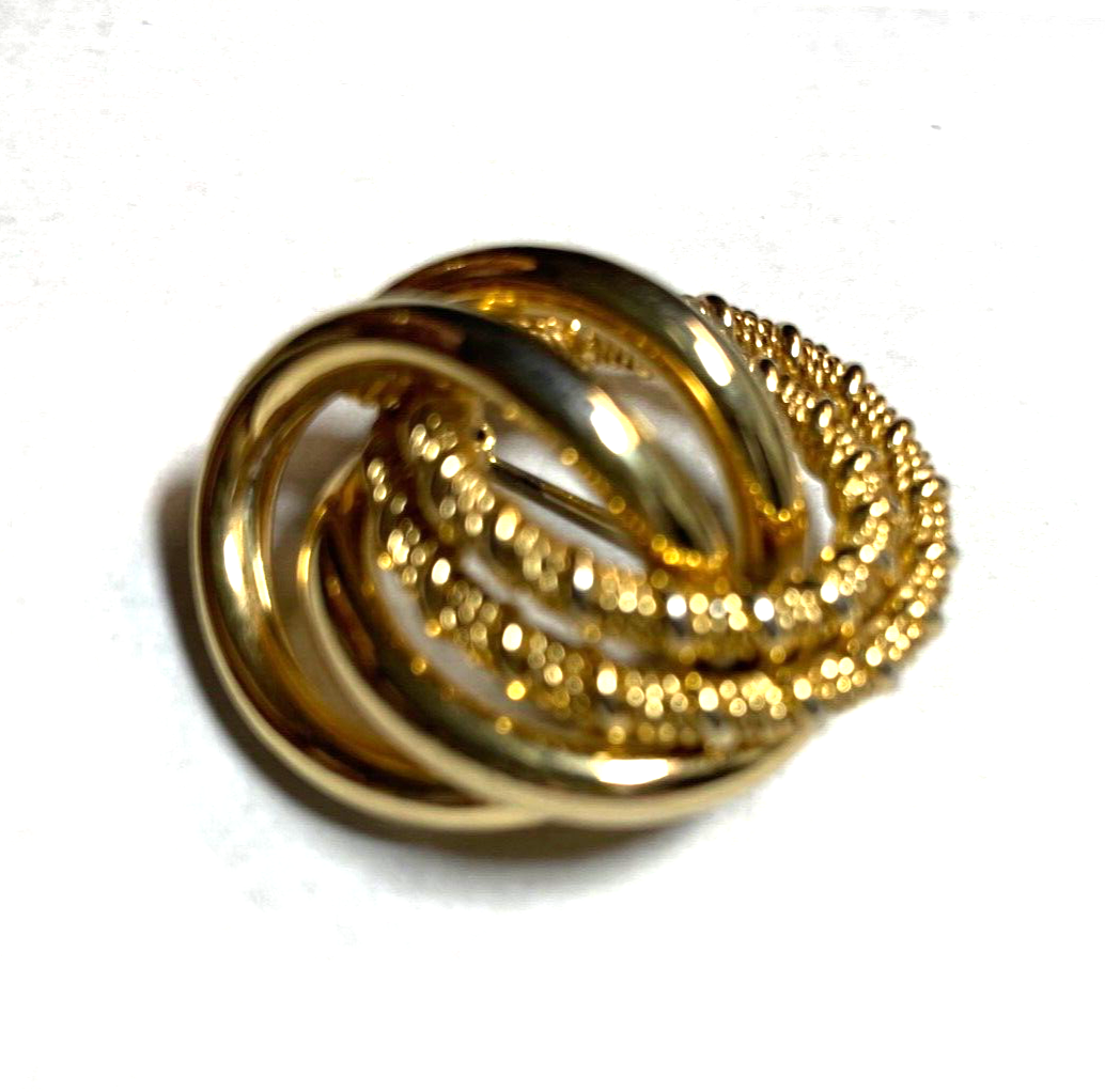 Vintage GROSSÉ 1975 Anstecknadel Brosche Knoten Design vergoldet signiert gepfl.4