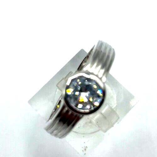 Solider 925 Silber Ring Bandring Solitär Zirkonia Ø 6 mm  RG 60 Ø 19 mm unisex2