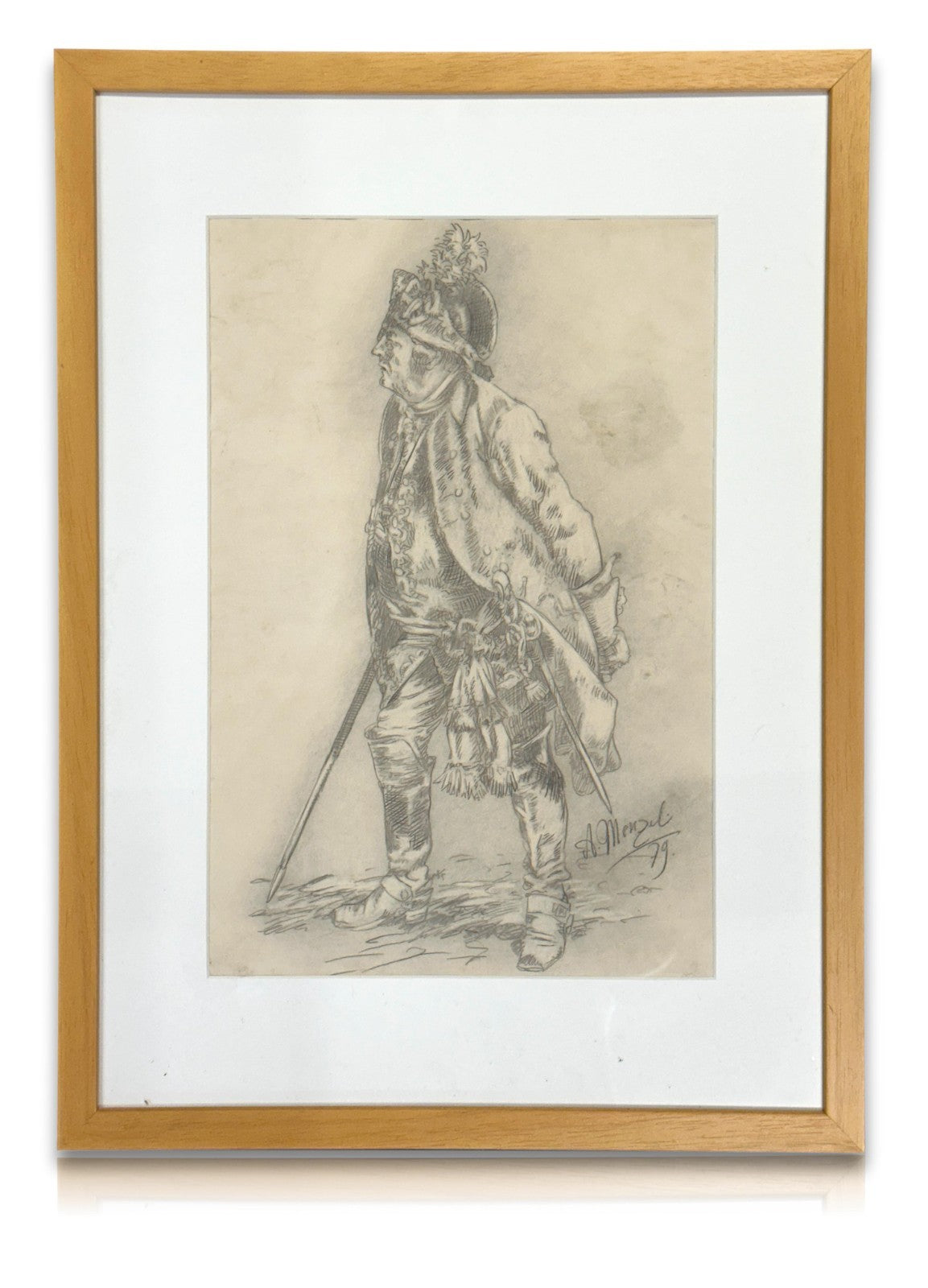 Historische Zeichnung eines uniformierten Mannes – Wirkungskreis Adolph Menzel0
