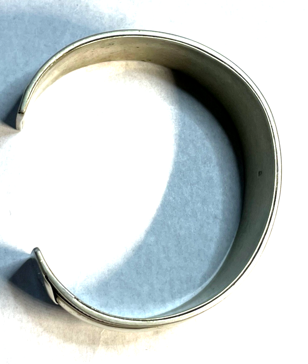 Unisex Ethno Style 925 Silber solider Armreif Armspange 23 mm breit flexibel4