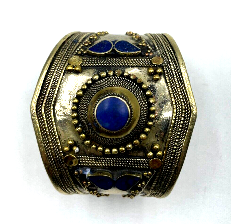 Stattlicher vintage Tuareg Berber Schmuck Armreif Armspange Lapislazuli unisex3