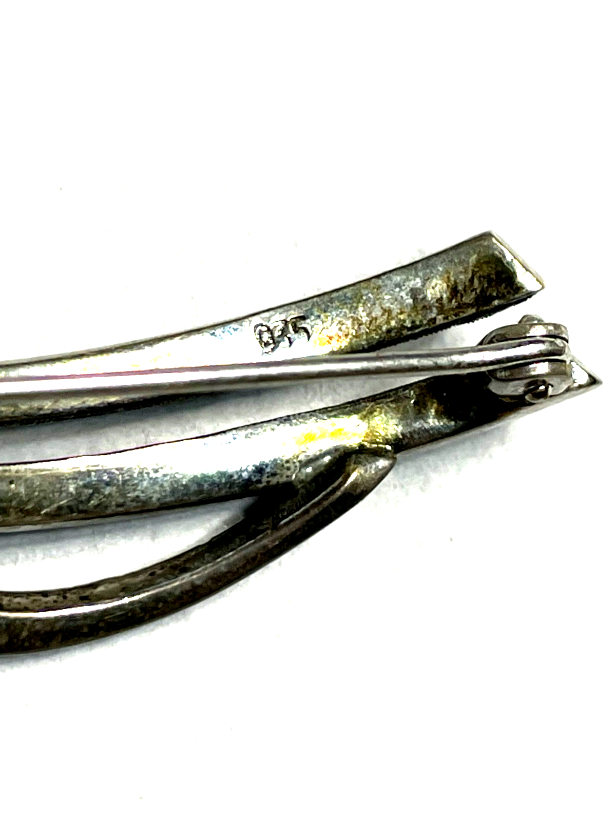 Elegante 835 Silber Brosche Markasit original antik Handarbeit Art Deco Design4