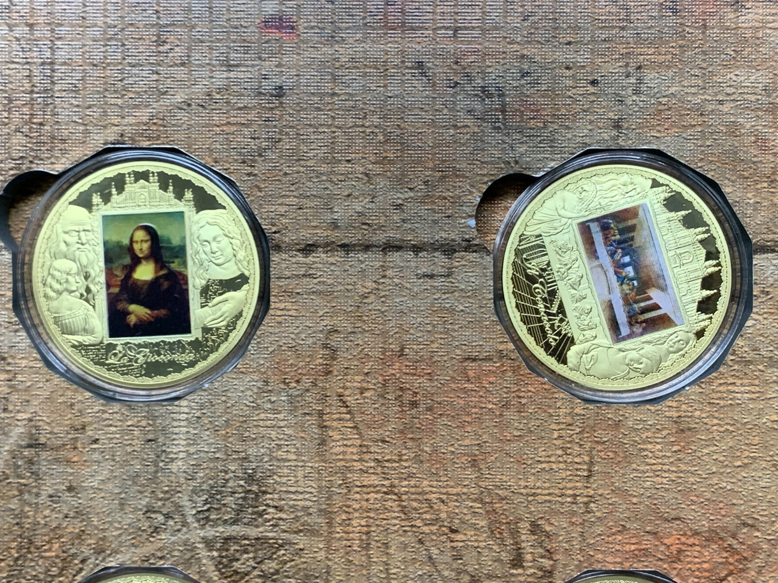 Medaillen - 24k vergoldet - Koloriert - limt. Edition - Set - Leonardo da Vinci6