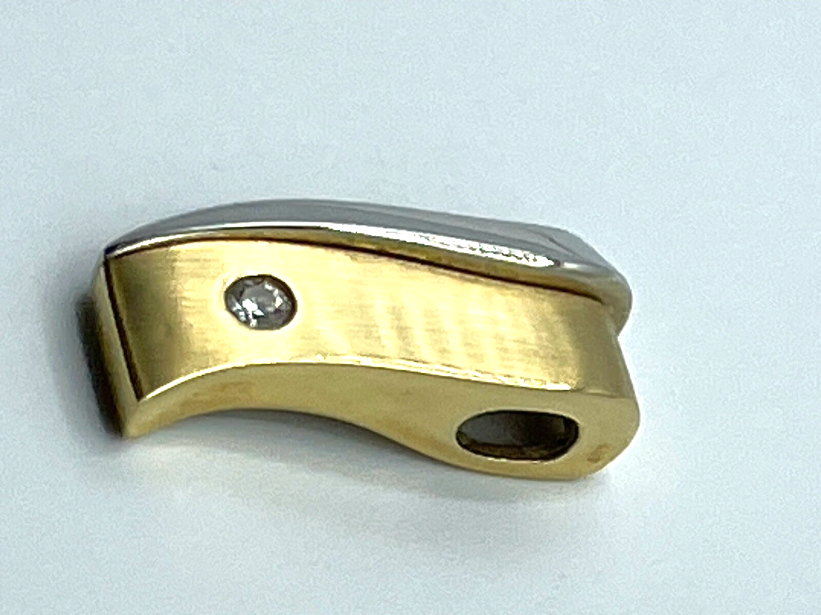 Massiv 750 Gold 18 K Gold Gleiter Schieber Anhänger 0,07 ct Brillant Juwelier11