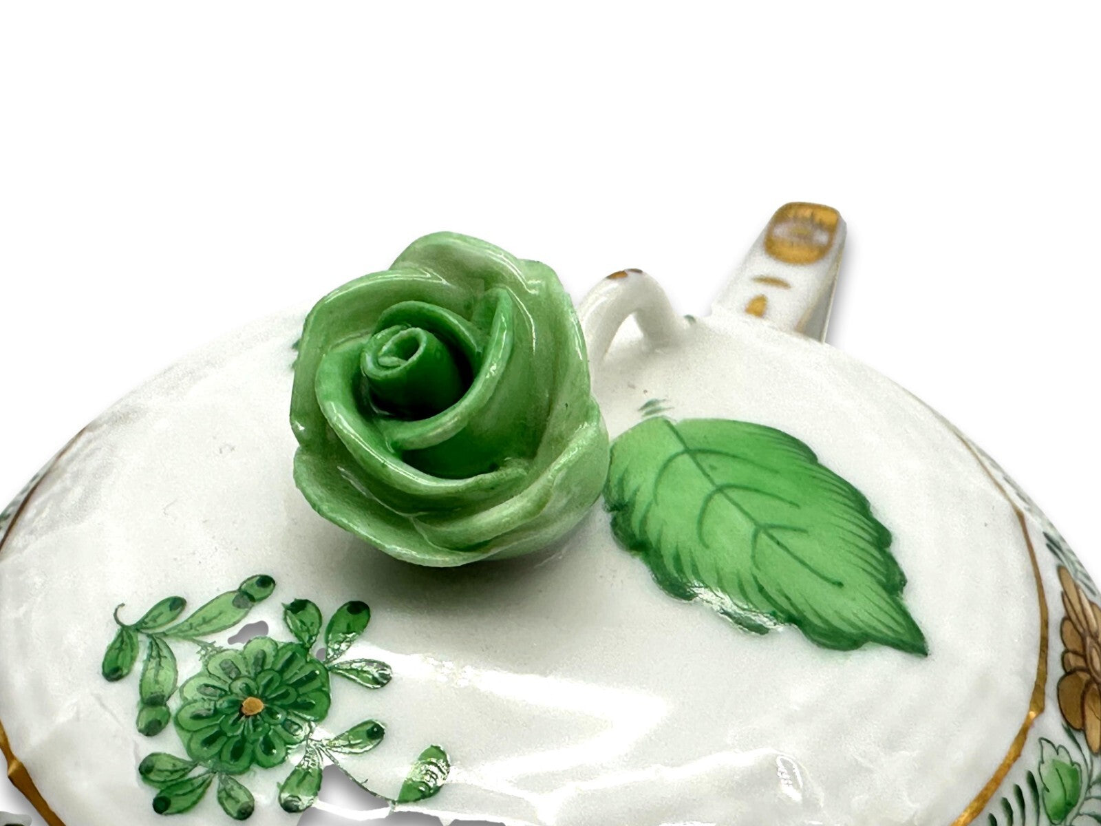 Herend 665 AV - Zuckerdose - Porzellan - Apponyi Green - Handbemalt - Ungarn7