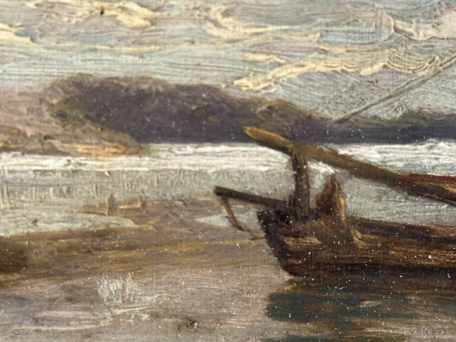 Öl auf Holzplatte - Blick auf Rotterdam um 1890/1900 - Gustav Schönleber - sign.8