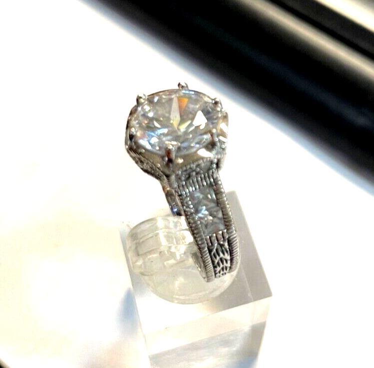 Mega Statement 925 Silber Ring Zirkonia Feuer Ø 10 mm RG 60 Ø 19 mm Cocktail13