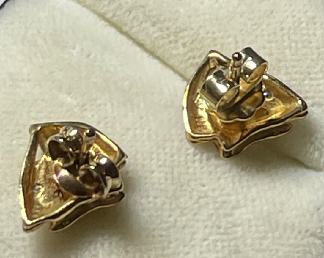 Solide 333 Gold 8 K Ohrringe Ohrstecker je 1 kleiner Diamant Juwelier Qualität3