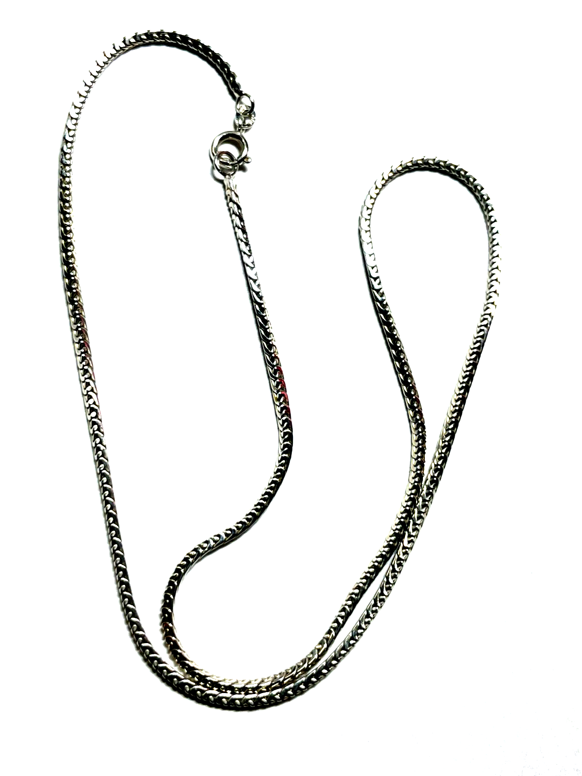 585 Gold 14 K Gold Weißgold Fuchsschwanz Collier L42,5cm B2mm Juwelier Qualität0